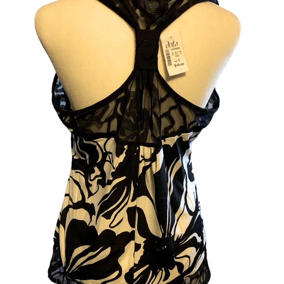 dots Ladies Blouse w/Racer Style Lace Back. - Picture 2 of 5